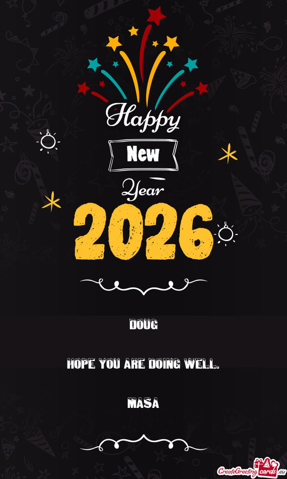 Hope you are doing well